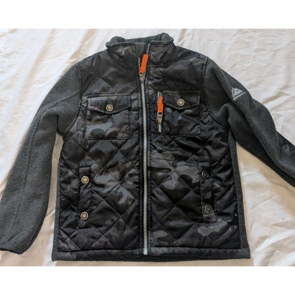 Snozu Youth Small Gray/Camp Full Zip Fleece Jacket - Picture 1 of 8